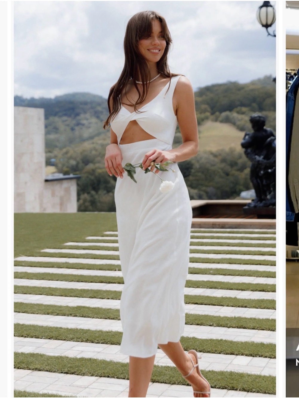 Petal & pup White Cutout Midi Dress - Brand:
